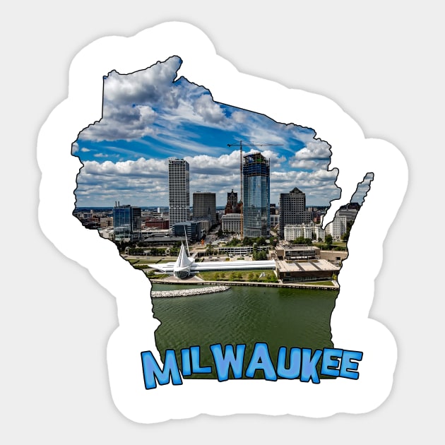 Wisconsin State Outline (Milwaukee) Sticker by gorff